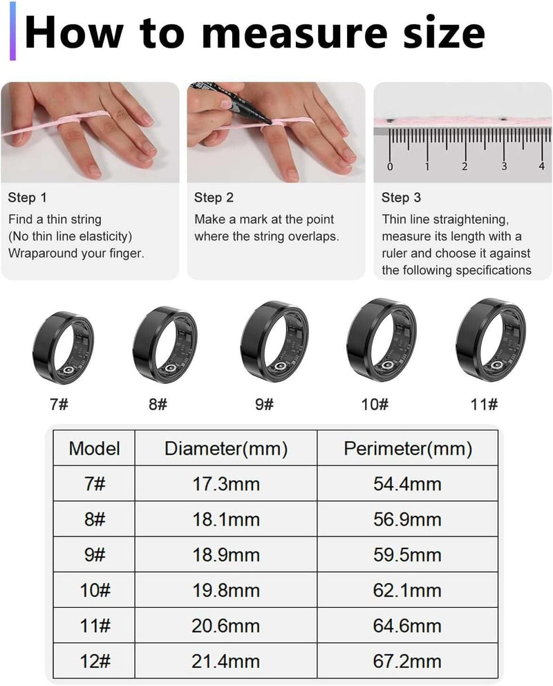 2025 Smart Health Tracker Ring - IP68 Waterproof Fitness Tracker - Lacatang Shop