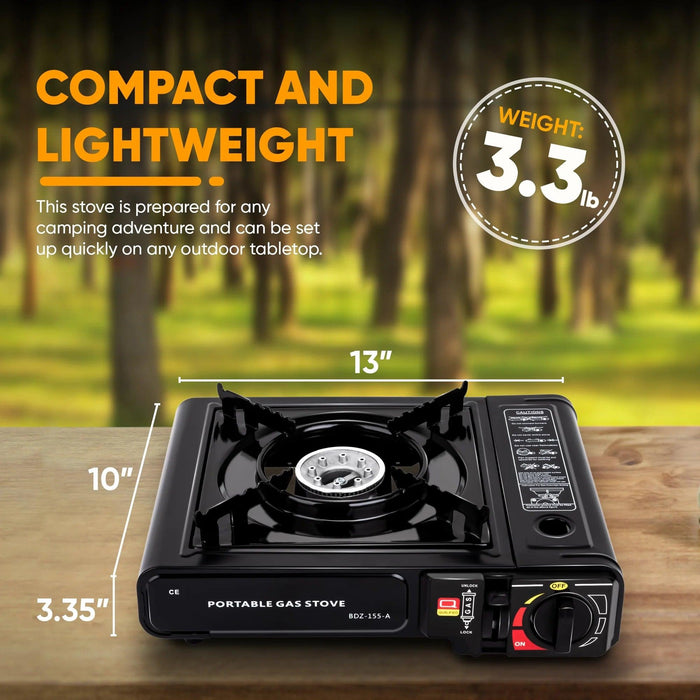 Camping Gas Stove, Butane, Portable Stove for Outdoor Cooking, 9,800 BTU, 3KW Power - Lacatang Shop