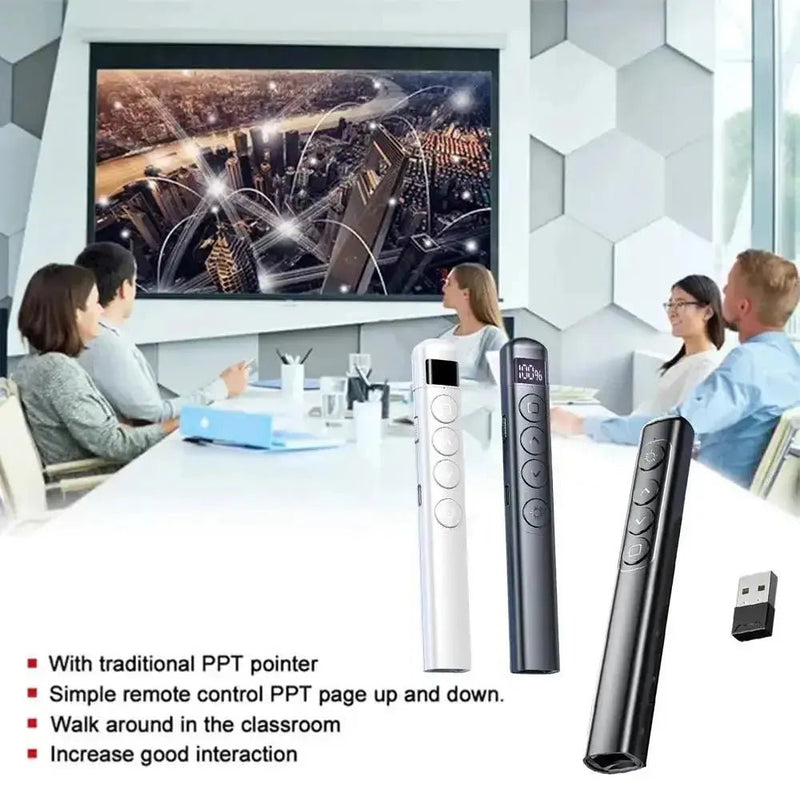 2.4GHz Wireless Presenter Red Laser Page Turning Pen Remote Control Volume Mouse Power Point RF USB Pointer Presentation PP B5R2 - Lacatang Shop
