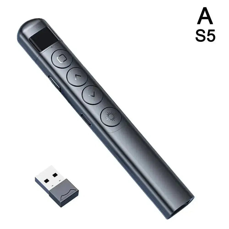 2.4GHz Wireless Presenter Red Laser Page Turning Pen Remote Control Volume Mouse Power Point RF USB Pointer Presentation PP B5R2 - Lacatang Shop