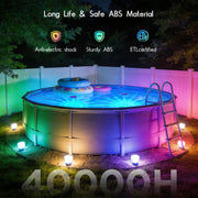 Solar Floating Pool Lights, RGB Pool Lights with Remote Control, IP68 Waterproof for Above-Ground Pools, Pool Parties, Inground Pools & Hot Tubs