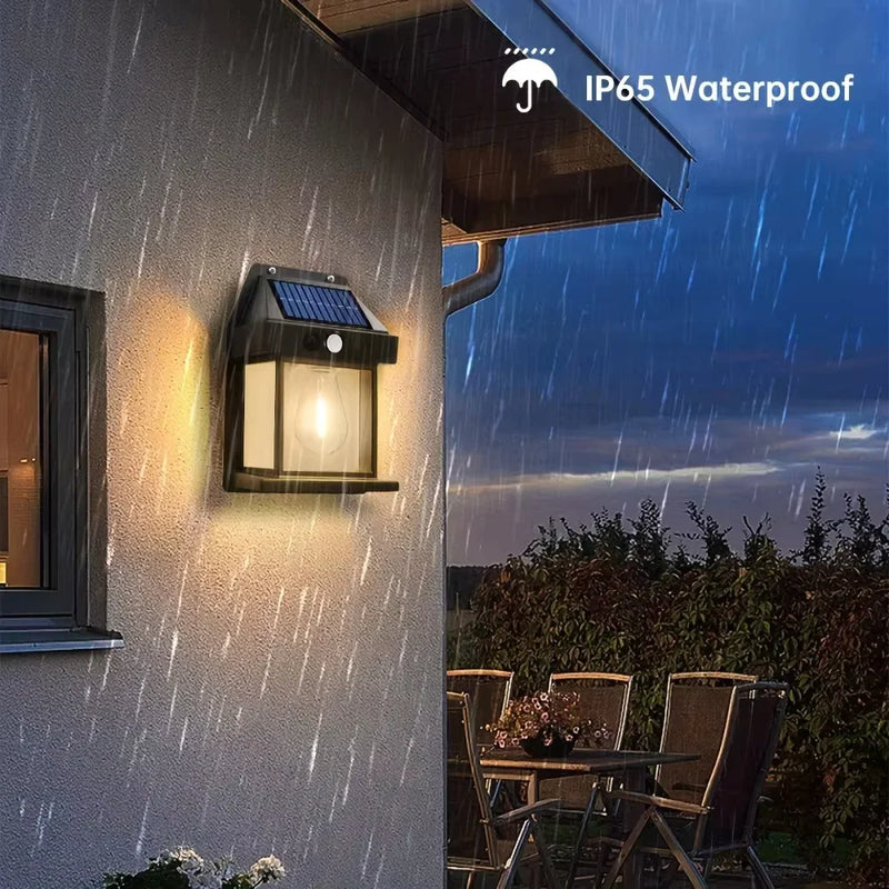 Solar Outdoor Waterproof LED Wall Light Powerful Solar Energy Lamp with Light Sensor for Garden Yard Fence House Decoration