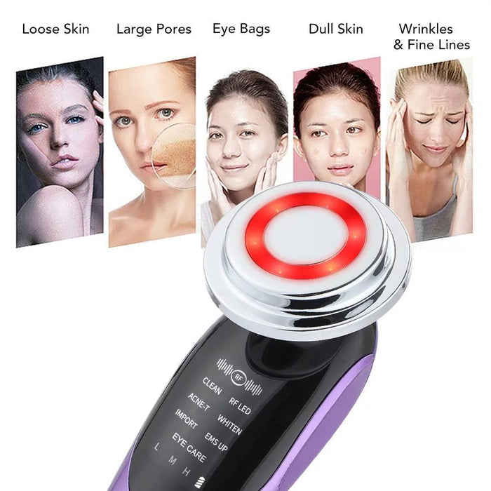 7 in 1 Face Lift Device - EMS RF Microcurrent Skin Rejuvenation, Facial Massager, Light Therapy, anti Aging /Wrinkle /Beauty Apparatus - Unisex - Lacatang Shop