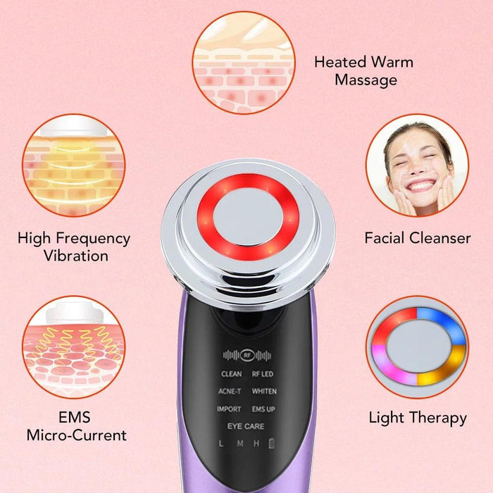 7 in 1 Face Lift Device - EMS RF Microcurrent Skin Rejuvenation, Facial Massager, Light Therapy, anti Aging /Wrinkle /Beauty Apparatus - Unisex - Lacatang Shop