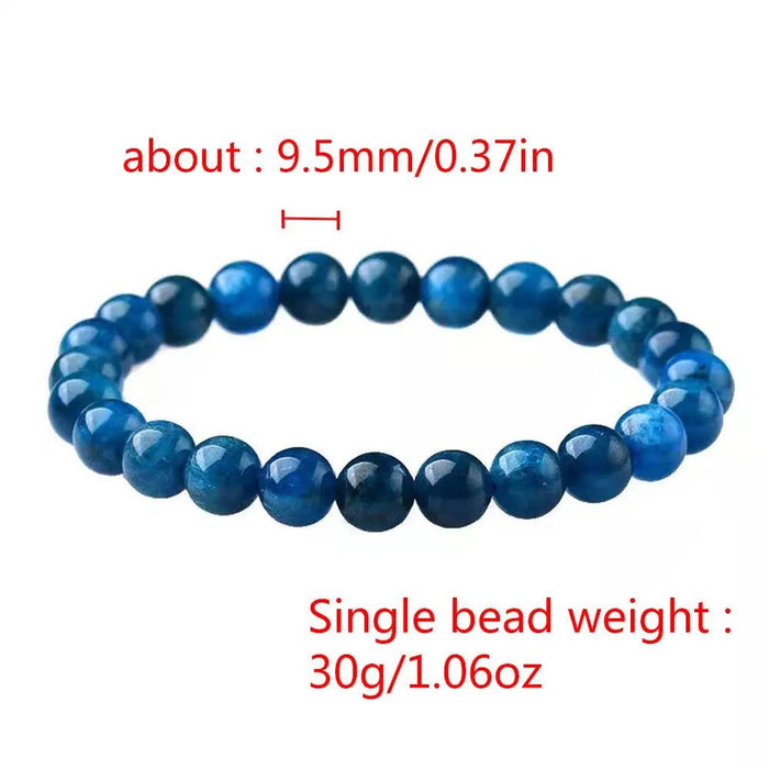 Apatite Beaded Bracelets Handmade Reiki Healing Meditation Fashion Couple Jewelry Elastic Rope Polish Natural Mineral Bangles - Lacatang Shop