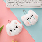 2pcs Cute Squeaky Plush Bunny Keychain,Angry & Crying Rabbit Bag Charm For Couples,Students Backpack Decoration Couple Pendant - Lacatang Shop
