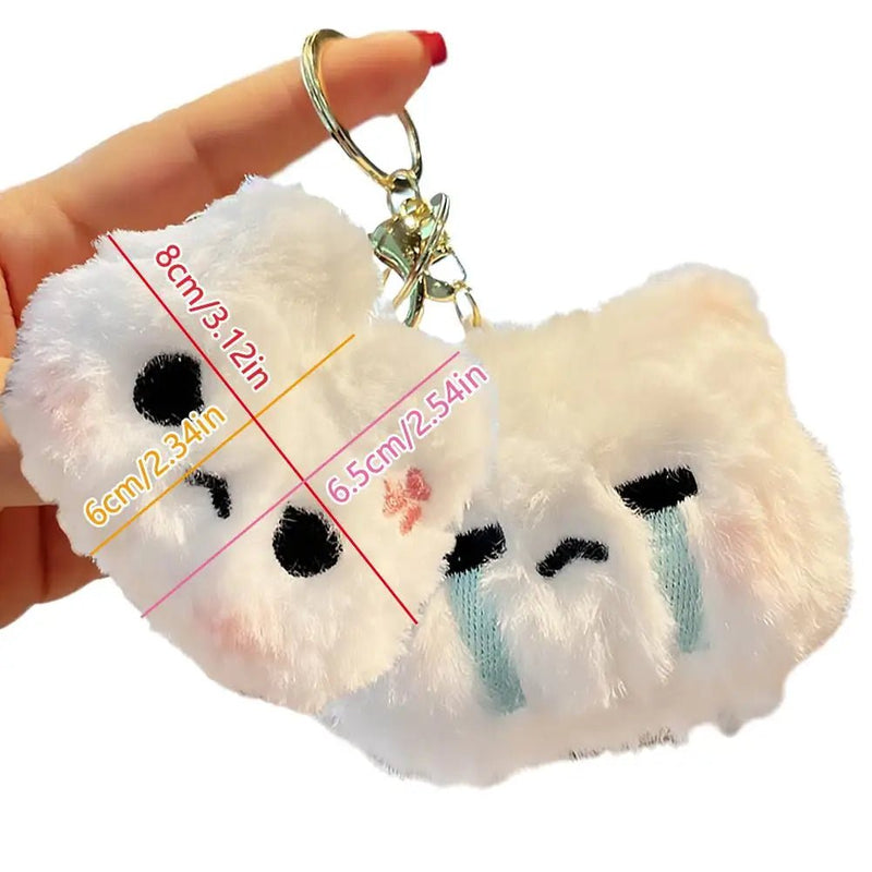 2pcs Cute Squeaky Plush Bunny Keychain,Angry & Crying Rabbit Bag Charm For Couples,Students Backpack Decoration Couple Pendant - Lacatang Shop