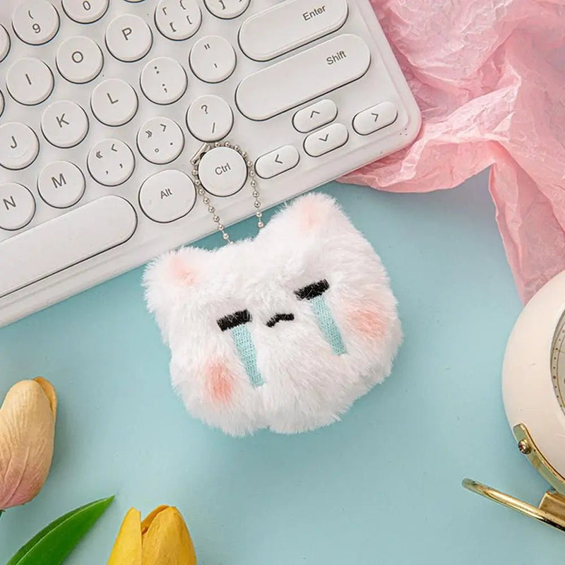 2pcs Cute Squeaky Plush Bunny Keychain,Angry & Crying Rabbit Bag Charm For Couples,Students Backpack Decoration Couple Pendant - Lacatang Shop