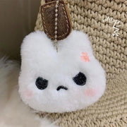 2pcs Cute Squeaky Plush Bunny Keychain,Angry & Crying Rabbit Bag Charm For Couples,Students Backpack Decoration Couple Pendant - Lacatang Shop