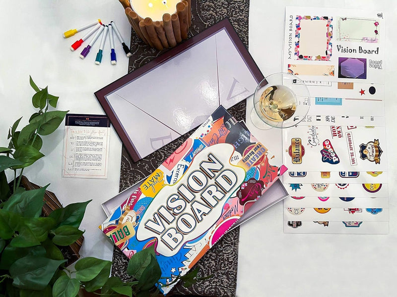 3 in 1 Vision Board: Decorative, Foldable, Dry Erase Vision Board Kit with 200+ Motivational Stickers. 27” X 17” Board to Manifest Your Goals Using Law of Attraction (Zion) - Lacatang Shop