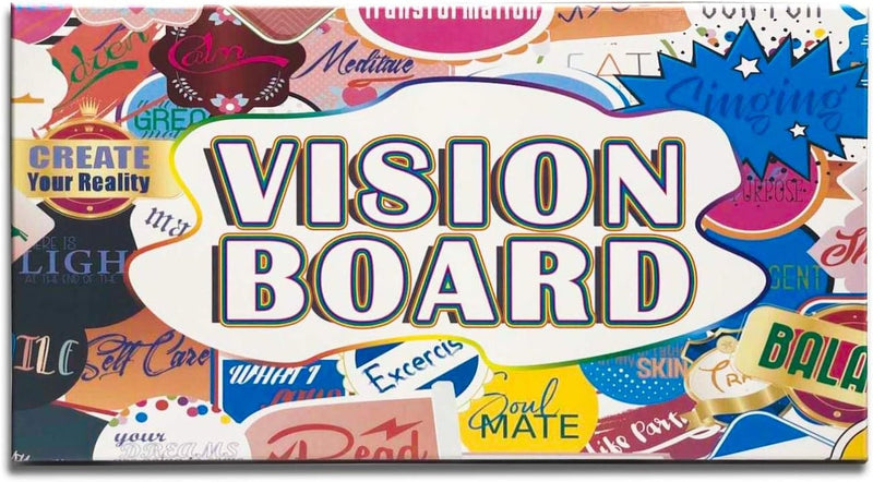 3 in 1 Vision Board: Decorative, Foldable, Dry Erase Vision Board Kit with 200+ Motivational Stickers. 27” X 17” Board to Manifest Your Goals Using Law of Attraction (Zion) - Lacatang Shop