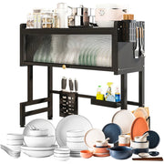 3-Tier Over The Sink Dish Drying Rack with Cover for Efficient Drying