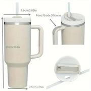 30 Oz Stainless Steel Insulated Water Bottle,Thermal Coffee Car Cup, Cold Hot Mugs Vacuum Flask with Handle Straw,For Sport - Lacatang Shop