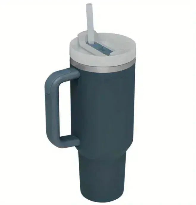 30 Oz Stainless Steel Insulated Water Bottle,Thermal Coffee Car Cup, Cold Hot Mugs Vacuum Flask with Handle Straw,For Sport - Lacatang Shop