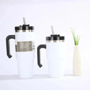 30/oz Stainless Steel Vacuum Insulated Tumbler with Lid Thermal Coffee Car Cup Travel Mug Medium capacitywith Handle Straw Mug - Lacatang Shop