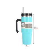 30/oz Stainless Steel Vacuum Insulated Tumbler with Lid Thermal Coffee Car Cup Travel Mug Medium capacitywith Handle Straw Mug - Lacatang Shop