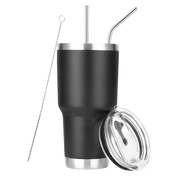 30oz Tumbler With Lids and Straws, Stainless Steel Vacuum Insulated Coffee Tumblers, Insulated Travel Mug Water Cup - Lacatang Shop