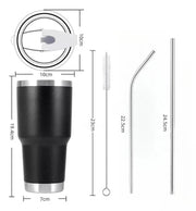30oz Tumbler With Lids and Straws, Stainless Steel Vacuum Insulated Coffee Tumblers, Insulated Travel Mug Water Cup - Lacatang Shop