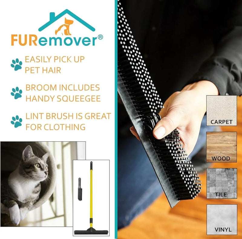 Professional title: " Original Indoor Pet Hair Rubber Broom and Pet Hair Remover Lint Brush Set" Indoor Pet Hair Rubber Broom & Lint Brush Set for Easy Cleaning  AliExpress Lacatang Shop 