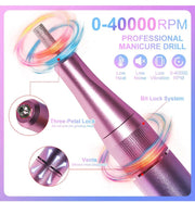 35000RPM Electric Nail Drill Nail Polish Machine Metal Grinding Head Profession Sander Nail Glue Polishing Machine Nail Salon - Lacatang Shop