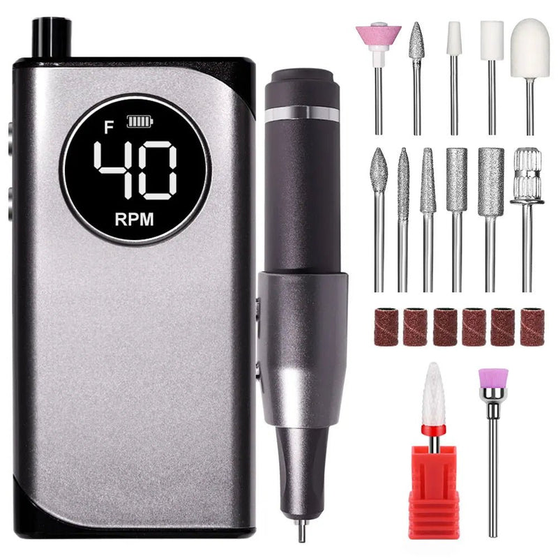 35000RPM Electric Nail Drill Nail Polish Machine Metal Grinding Head Profession Sander Nail Glue Polishing Machine Nail Salon - Lacatang Shop