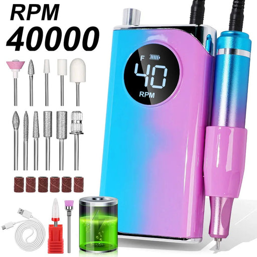 35000RPM Electric Nail Drill Nail Polish Machine Metal Grinding Head Profession Sander Nail Glue Polishing Machine Nail Salon - Lacatang Shop