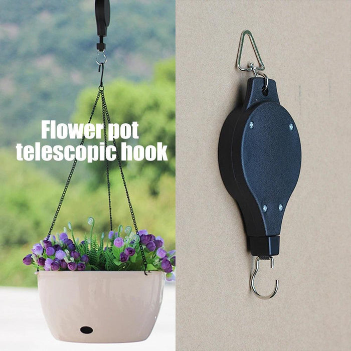 Garden Baskets Pots Hanging Hook Adjustable Lift Plant Pulley Set Retractable Pulley Pull down Hanger Plants Flower Hanger Hook - Lacatang Shop