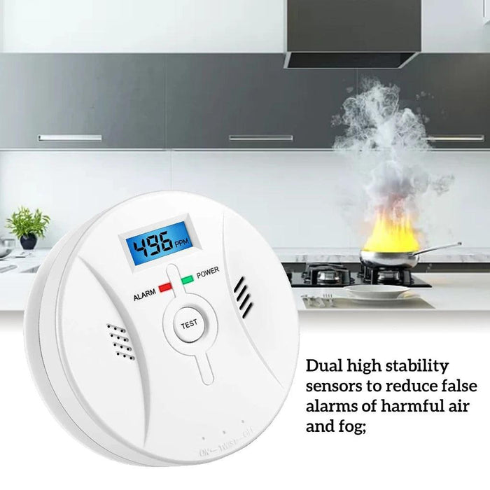 CO PPM Detector Warning Siren Alarm Carbon Monoxide Detector 85dB Sound with LCD Indicator Safe Sensor Home Security Protection - Lacatang Shop