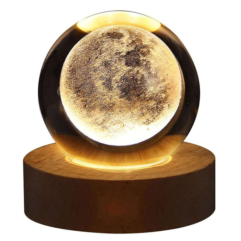 3D Crystal Ball Night Light with Wooden Base - Lacatang Shop