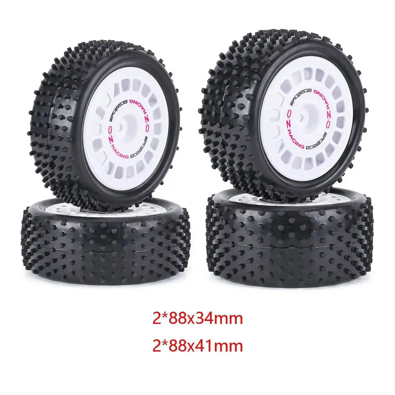 4 Pcs 88mm Buggy Tires Wheel Tyre for 1/10 Wltoys 104001 Tamiya TT - 02B DT - 02 RC Car Off Road Rally Racing Rims Upgrades Parts - Lacatang Shop