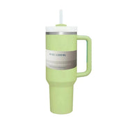 40 oz Iced Tumbler with Handle Straw Lid Stainless Steel Vacuum Insulated Coffee Mug Portable Thermal Travel Cup for Sport Car - Lacatang Shop