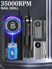 40000RPM ELECTRIC NAIL DRILL MANICURE MACHINE FOR CUTTING UV POLISH GEL 2023NEW RECHARGEABLE PORTABLE ELECTRIC NAIL FILE TOOLS - Lacatang Shop