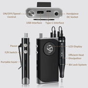 40000RPM ELECTRIC NAIL DRILL MANICURE MACHINE FOR CUTTING UV POLISH GEL 2023NEW RECHARGEABLE PORTABLE ELECTRIC NAIL FILE TOOLS - Lacatang Shop