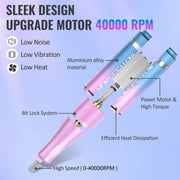 40000RPM ELECTRIC NAIL DRILL MANICURE MACHINE FOR CUTTING UV POLISH GEL 2023NEW RECHARGEABLE PORTABLE ELECTRIC NAIL FILE TOOLS - Lacatang Shop