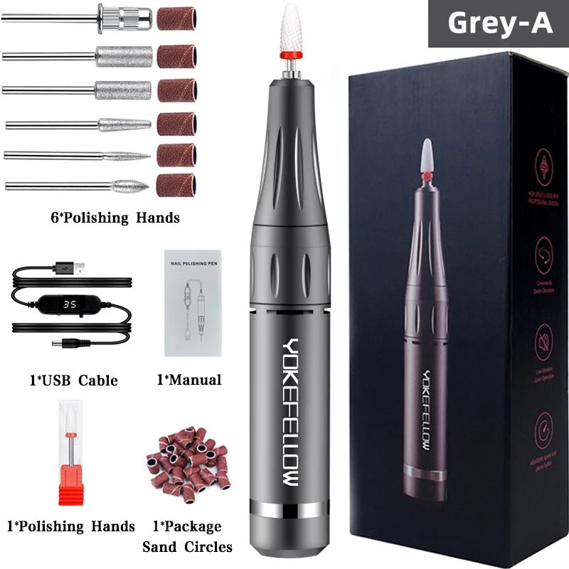 40000RPM ELECTRIC NAIL DRILL MANICURE MACHINE FOR CUTTING UV POLISH GEL 2023NEW RECHARGEABLE PORTABLE ELECTRIC NAIL FILE TOOLS - Lacatang Shop