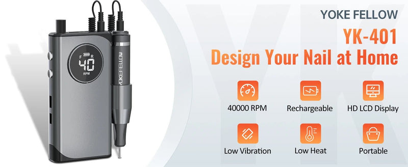 40000RPM ELECTRIC NAIL DRILL MANICURE MACHINE FOR CUTTING UV POLISH GEL 2023NEW RECHARGEABLE PORTABLE ELECTRIC NAIL FILE TOOLS - Lacatang Shop