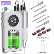 40000RPM ELECTRIC NAIL DRILL MANICURE MACHINE FOR CUTTING UV POLISH GEL 2023NEW RECHARGEABLE PORTABLE ELECTRIC NAIL FILE TOOLS - Lacatang Shop