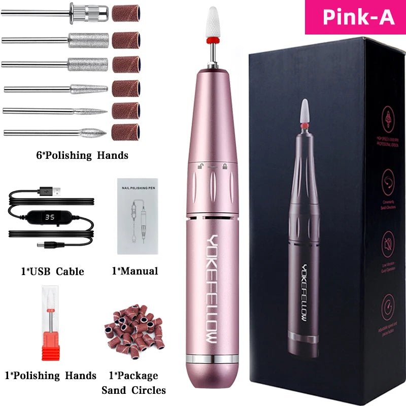 40000RPM ELECTRIC NAIL DRILL MANICURE MACHINE FOR CUTTING UV POLISH GEL 2023NEW RECHARGEABLE PORTABLE ELECTRIC NAIL FILE TOOLS - Lacatang Shop