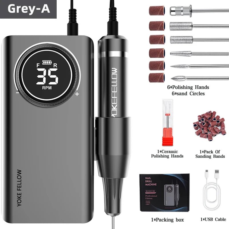 40000RPM ELECTRIC NAIL DRILL MANICURE MACHINE FOR CUTTING UV POLISH GEL 2023NEW RECHARGEABLE PORTABLE ELECTRIC NAIL FILE TOOLS - Lacatang Shop