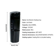 400ml Portable Car Heating Cup 12V 24V Electric Heat Water Cup LCD Display Kettle Coffee Tea Milk 304 Stainless Steel - Lacatang Shop