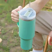 40oz 1200ML High Quality Insulated Tumbler with Handle Straw Double Wall Thermal Iced Travel Cup Coffee Cup Perfect Gift - Lacatang Shop