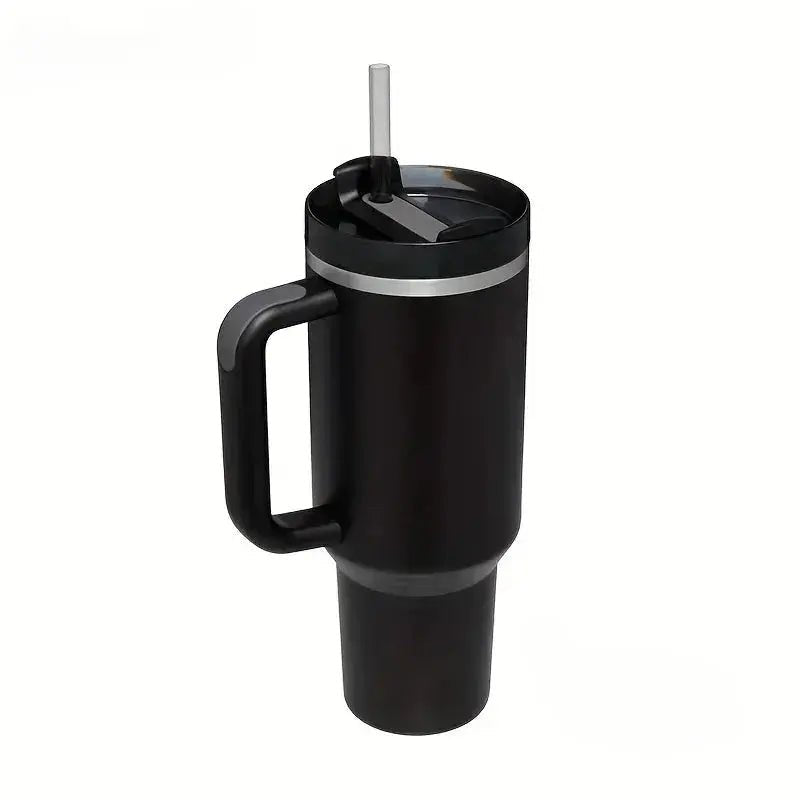 40oz 304 Stainless Steel Insulated Car Cup Cold Hot Water Bottle Thermal Coffee Mugs Vacuum Flask With Handle Straw For Sport - Lacatang Shop