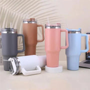 40oz Stainless Steel Insulated Water Bottle With Handle Drinking Cups Keeps Cold Tumbler With Lid Straw Mug for Summer Outdoor - Lacatang Shop