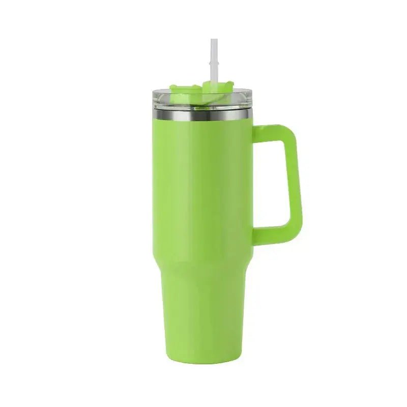 40oz Stainless Steel Insulated Water Bottle With Handle Drinking Cups Keeps Cold Tumbler With Lid Straw Mug for Summer Outdoor - Lacatang Shop