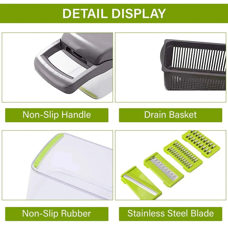 12 in 1 Manual Vegetable Chopper Kitchen Gadgets Food Chopper Onion Cutter Vegetable Slicer 

Save time and effort with our 12-in-1 Manual Vegetable Chopper - Perfect for Efficient and Precise Food Prep! Kitchen Aliexpress Lacatang Shop 