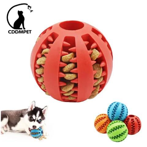 Dog Ball Toys for Small Dogs Interactive Elasticity Puppy Chew Toy Tooth Cleaning Rubber Food Ball Toy Pet Stuff Accessories - Lacatang Shop