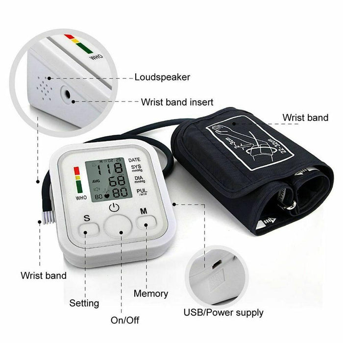 Arm Automatic Blood Pressure Monitor Measuring Arterial Pressure - Lacatang Shop