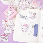 45 - Piece Cute Rabbit Kawaii Sticker Set for Planners and Scrapbooking - Adorable Daily Decorations - Lacatang Shop