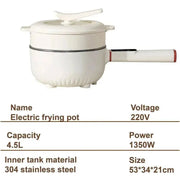 4.5L Smart Electric Wok Multi - function Electric Pot Reservation Steamer Non - stick Fry Pan Large Capacity Electric Hot Pot 220V - Lacatang Shop