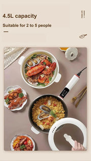 4.5L Smart Electric Wok Multi - function Electric Pot Reservation Steamer Non - stick Fry Pan Large Capacity Electric Hot Pot 220V - Lacatang Shop